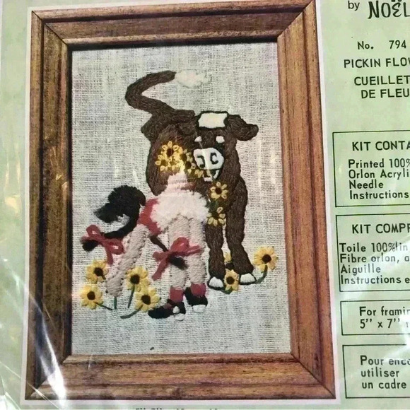 New old stock! Early  70s Broderie Fun-time Sitchery Kit “Pickin Flowers” - Picture 2 of 5